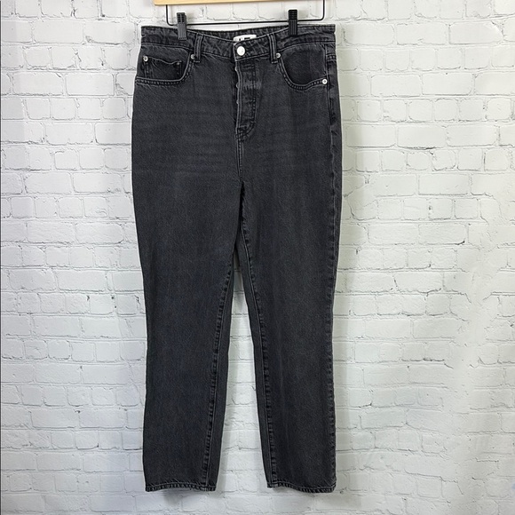 LOVERS + FRIENDS Reece High Rise Slim Straight Button Fly Black Jeans size 30 - Picture 2 of 10